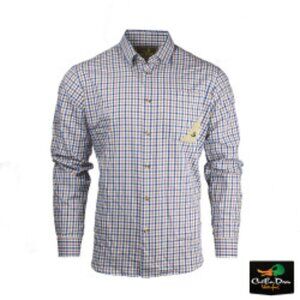 NWT Dixie Decoys M's Suffolk Tattersall Sport Shirt- Blue/Tan